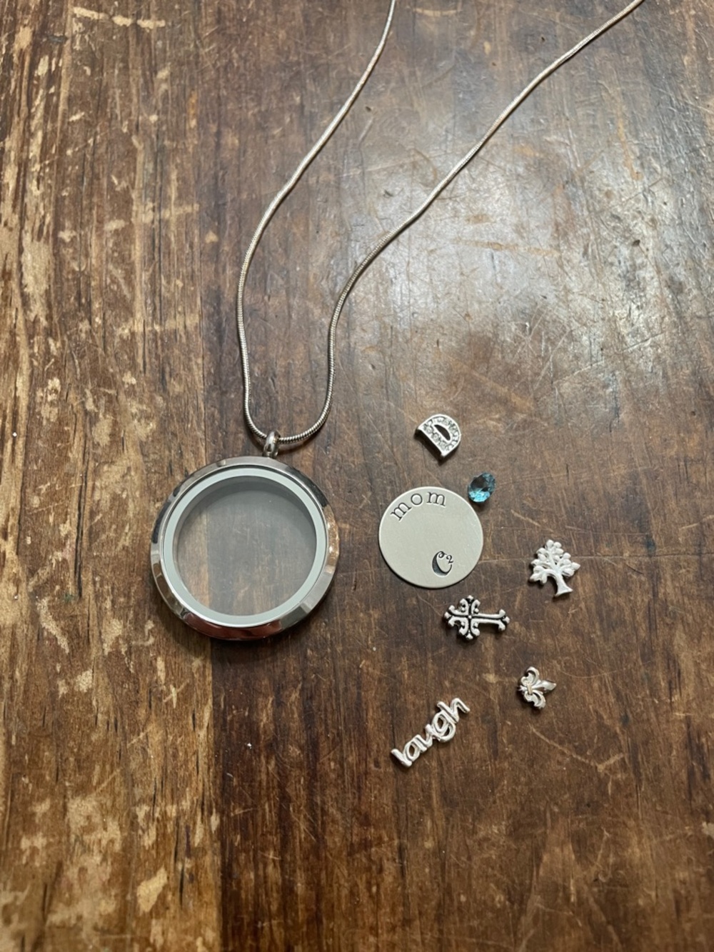 Plunder Silver Locket Necklace with Charms